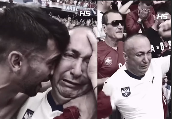  EURO 2024: Emotivni trenutak  - Djani na utakmici Srbije plače kao kiša!
