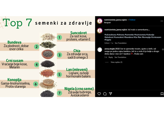 Objava Jasne Vujučić na Instagramu